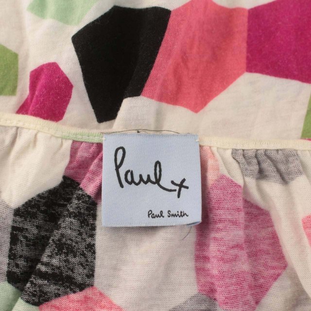 ポールスミス PAUL SMITH カットソー オフショルダー 総柄 半袖 M ピンク マルチカラー /DK ■GY21 レディース_画像7