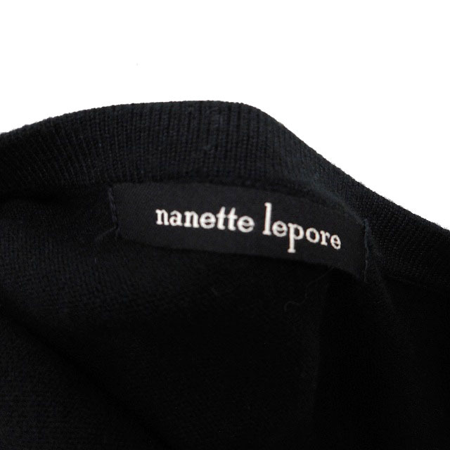 ナネットレポー nanette lepore セットアップ 上下 ニット カーディガン クロップド ジップアップ スカート フレア ひざ丈 刺繍 長袖 S_画像4