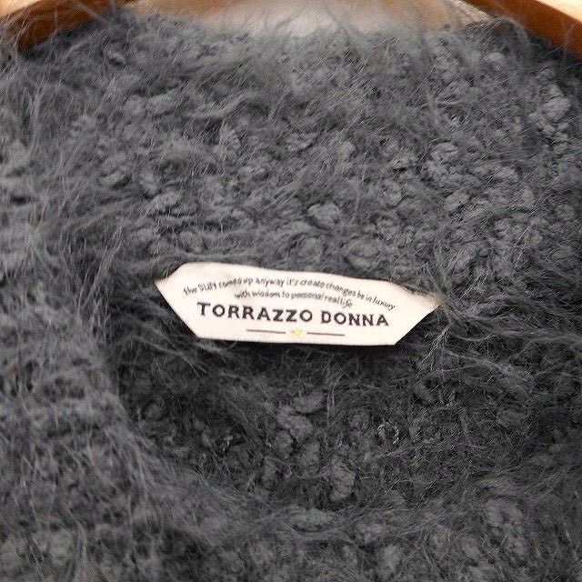  tiger zo Don naTorrazzo Donna shaggy knitted sweater simple long tail long sleeve mok neck charcoal ash /HT22 lady's 