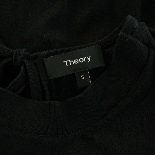 セオリー theory 21SS ニット カットソー リボン 半袖 S 黒 ブラック /DK レディース_画像7