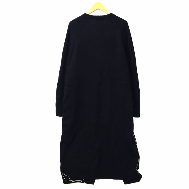 ワイズ Y's COTTON ACRYLIC LIKE FINISH LINKING YARN CARDIGAN コットン アクリル 前開き ロング カーディガン 2(S) BLACK(ブラック)_画像2