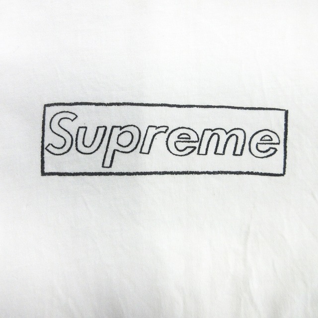 21ss シュプリーム × カウズ SUPREME × KAWS チョーク ロゴ Tシャツ Chalk Logo Tee カットソー ボックスロゴ M 白 ホワイト メンズの画像3