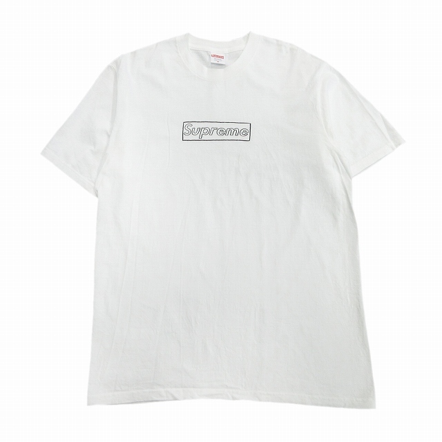 21ss シュプリーム × カウズ SUPREME × KAWS チョーク ロゴ Tシャツ Chalk Logo Tee カットソー ボックスロゴ M 白 ホワイト メンズの画像1