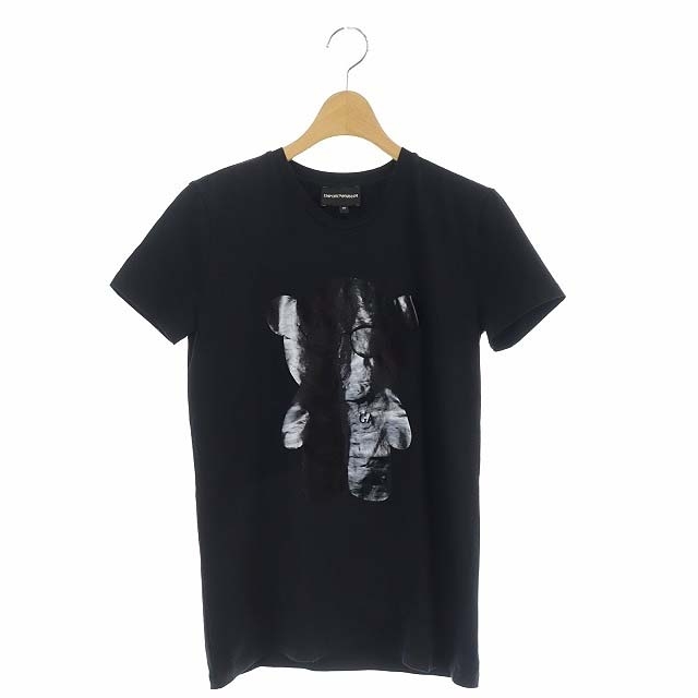 エンポリオアルマーニ EMPORIO ARMANI プリント半袖Tシャツ カットソー 40 黒 ブラック /DF ■OS レディース_画像1