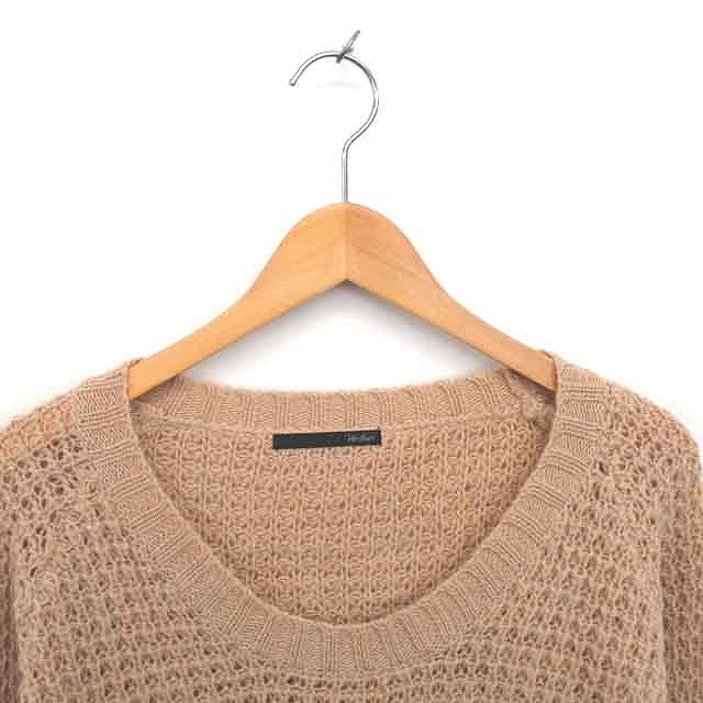  Heather Heather вязаный свитер круглый вырез .. плетеный шерсть . альпака . длинный рукав F бежевый чай /TT18 женский 