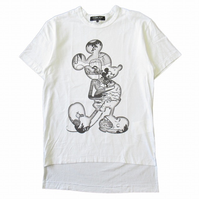 美品 22AW コムデギャルソンオムドゥ COMME des GARCONS HOMME DEUX × ディズニー Disney ミッキー Tシャツ カットソー 半袖 サイズM_画像1