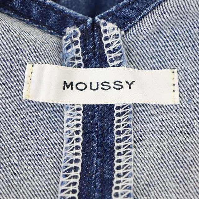 マウジー moussy 22SS FRONT BUTTON DENIM オールインワン サロペット デニム ワイド ストレッチ 1 青 ブルー /ES ■OS レディース_画像3