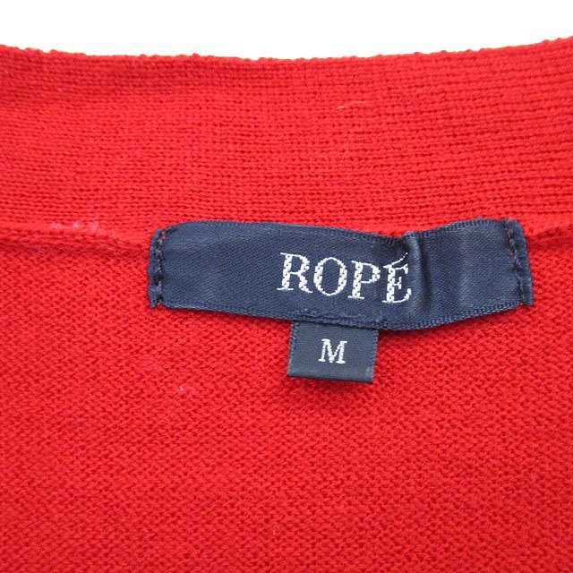 ロペ ROPE ニット セーター 半袖 サマーニット リボン ウール シンプル M レッド 赤 /KT15 レディース_画像3