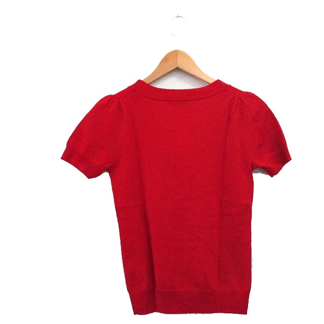 ロペ ROPE ニット セーター 半袖 サマーニット リボン ウール シンプル M レッド 赤 /KT15 レディース_画像2