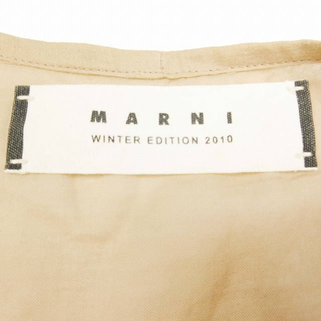 美品 10AW マルニ MARNI WINTER EDITION 2010 ノースリーブ 変形 ブラウス ピンタック シアー ステッチ ギャザー プルオーバー シャツ_画像7