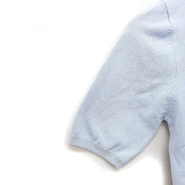 アプワイザーリッシェ Apuweiser-riche 半袖 ニット セーター 装飾付き 無地 綿混 2 ライトブルー /FT1 レディース_画像6
