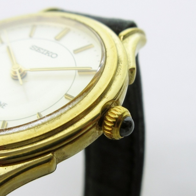 セイコー SEIKO エクセリーヌ 腕時計 ウォッチ 2J31-0A10 ホワイト文字盤 ゴールドカラー 稼働品 電池交換済 ゴールドカラー ■GY18_画像9