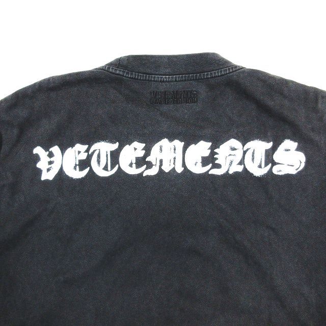 23SS ヴェトモン VETEMENT Reverse anarchy Tシャツ カットソー バイウォッシュ加工 ボンディング加工ロゴ UE54TR190X 半袖 クルーネックの画像4