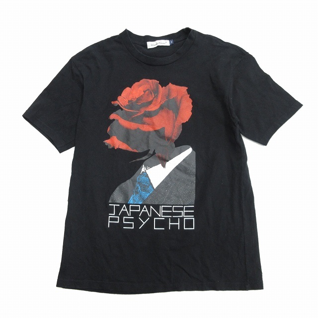 20ss アンダーカバー UNDERCOVER JAPANESE PSYCHO Tシャツ カットソー ローズ バラ プリント 2 黒 ブラック メンズ