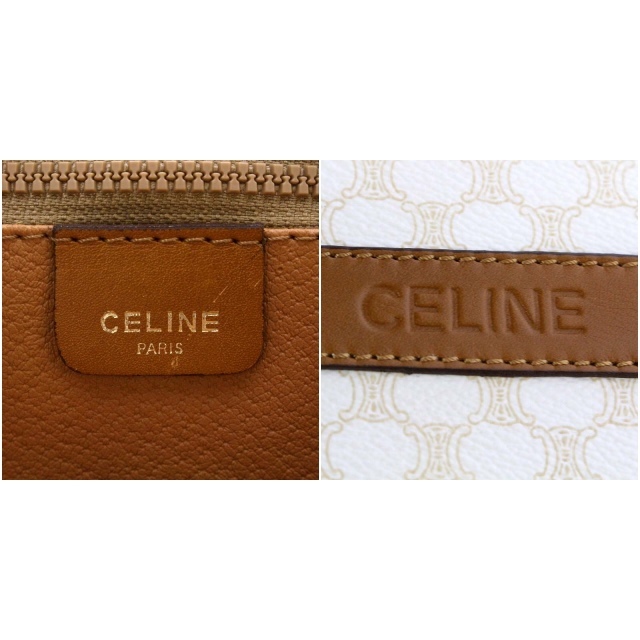 セリーヌ CELINE ヴィンテージ オールド ショルダーバッグ ワンショルダー 斜め掛け マカダム柄 白 ホワイト /YO17 ■OH レディース_画像3