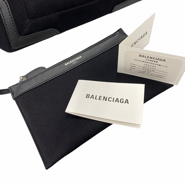 バレンシアガ BALENCIAGA ネイビーカバス S トートバッグ ポーチ付き