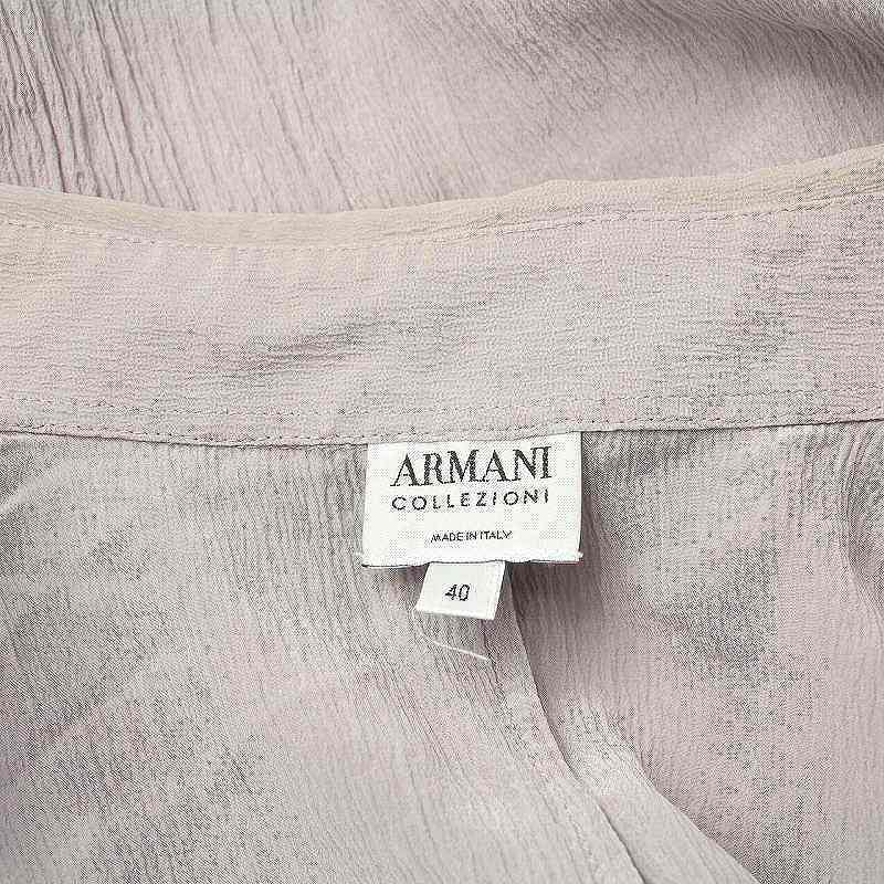 アルマーニ コレツィオーニ ARMANI COLLEZIONI ブラウス シャツ 長袖 シャーリング 薄手 40 S 紫 パープル /UY12 レディースの画像4