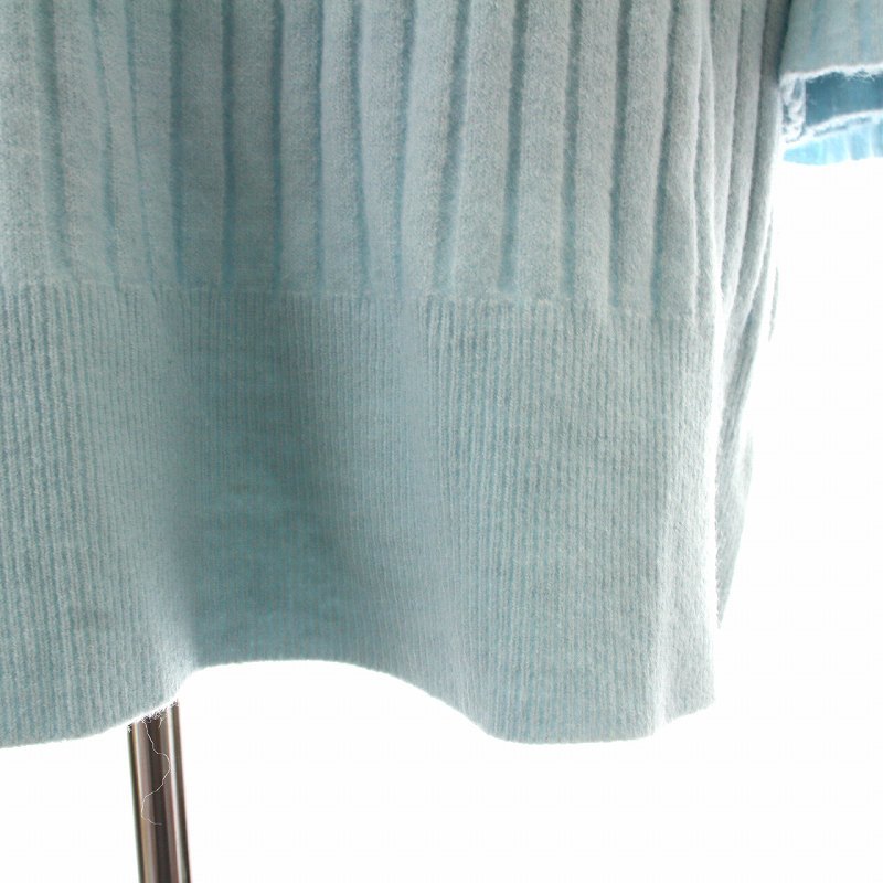  Snidel snidel 22AW open shoulder knitted dress One-piece Mini long sleeve ribbon mok neck wool .F light blue SWNO224285