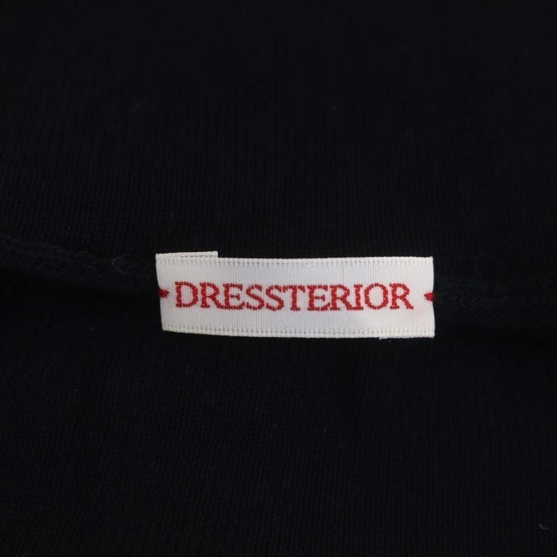 ドレステリア DRESSTERIOR ボートネック半袖ニットプルオーバー カットソー シルク混 38 紺 ネイビー /DO ■OS レディース_画像3