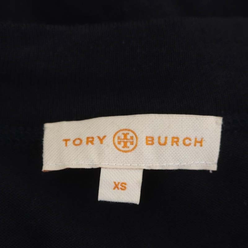 トリーバーチ TORY BURCH カーディガン ニット 長袖 Vネック ロゴボタン 金ボタン XS 紺 ネイビー /DO ■OS レディース_画像3