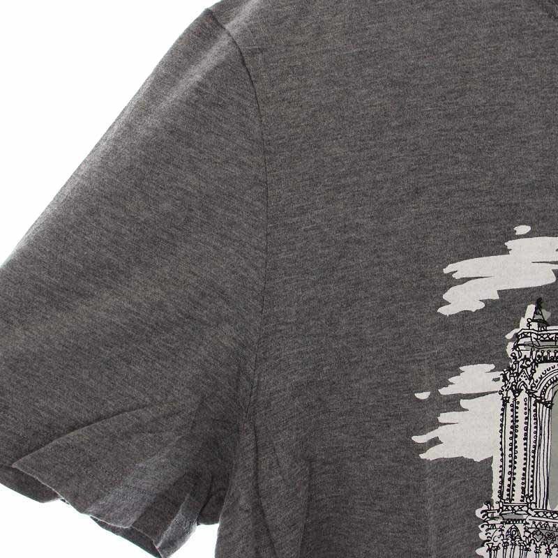 バーバリープローサムコレクション BURBERRY PRORSUM COLLECTION Tシャツ カットソー プリント 大聖堂 半袖 M グレー /YI18 メンズ_画像4