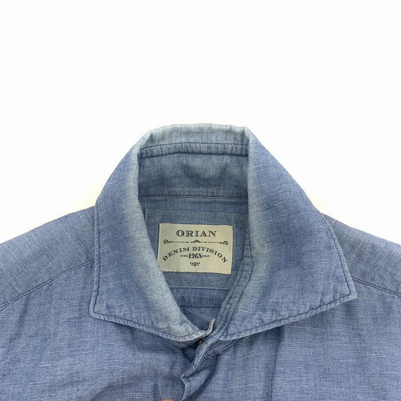 オリアン ORIAN デニムディヴィジョン DENIM DIVISION デニムシャツ シャンブレー 長袖 インディゴ ■GY99 /SI19 メンズ_画像6