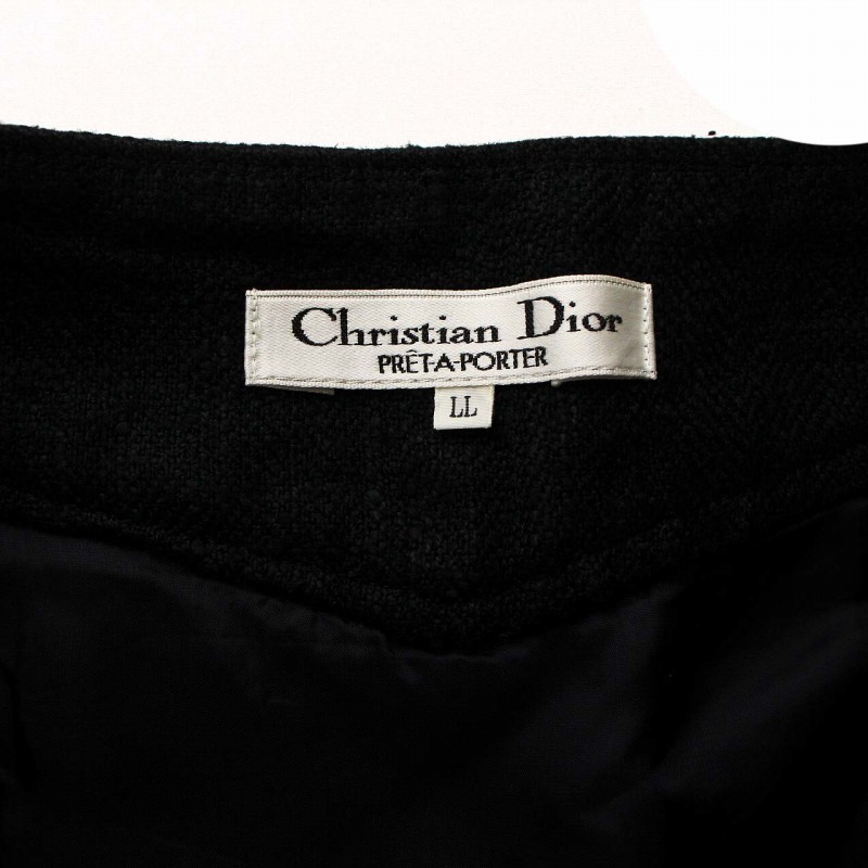 クリスチャンディオール Christian Dior タイトスカート ロング 無地 大きいサイズ LL 黒 ブラック /TR35 レディース_画像4