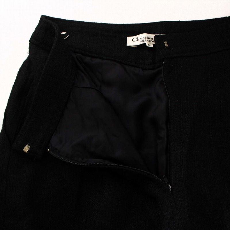 クリスチャンディオール Christian Dior タイトスカート ロング 無地 大きいサイズ LL 黒 ブラック /TR35 レディース_画像5