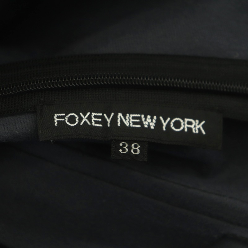 フォクシーニューヨーク FOXEY NEW YORK フェイクレザースカート ロング フレア タック ギャザー 38 黒 ブラック /CX ■OS レディース_画像3