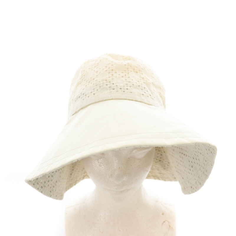 アンテプリマ ANTEPRIMA ハット 帽子 つば広 カットワークレース 白 ホワイト /YB レディース_画像2