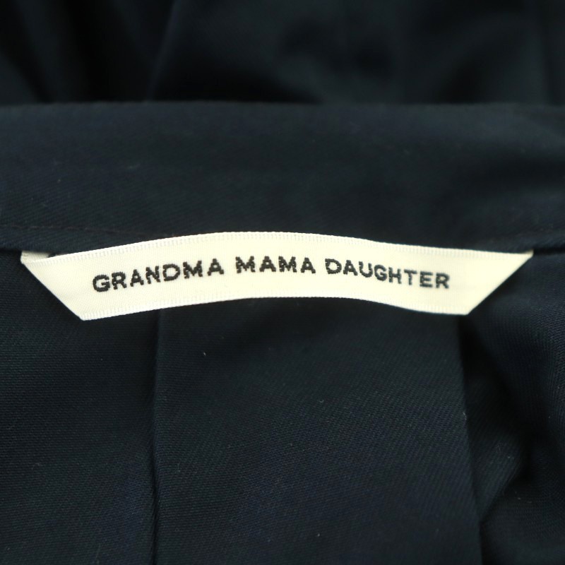 グランマママドーター GRANDMA MAMA DAUGHTER チノプリーツスカート フレアスカート ロング 1 紺 ネイビー /DF ■OS レディース_画像3
