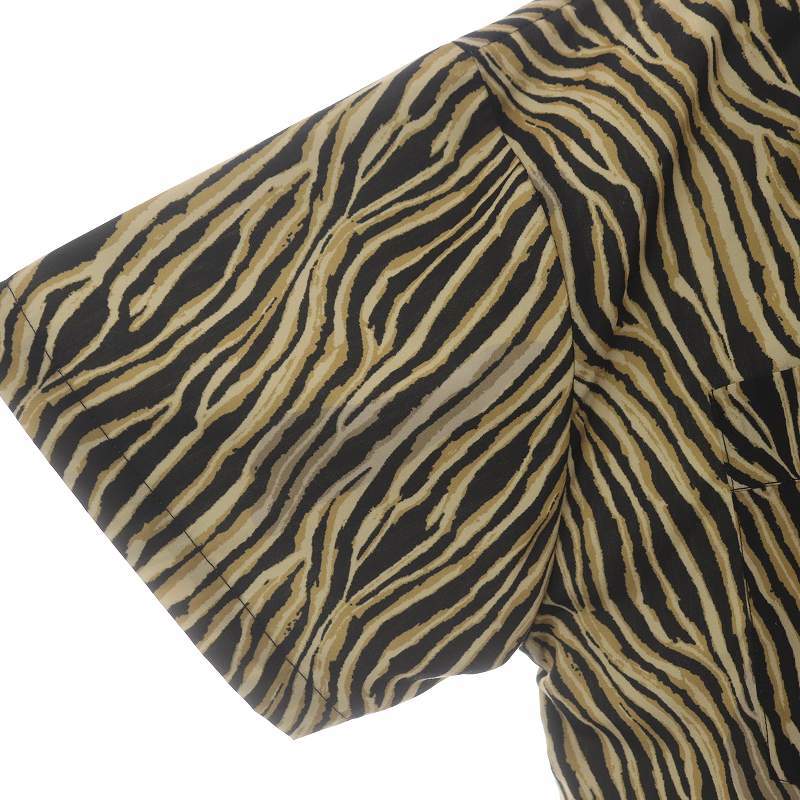 Journal Standard 22SS Zebra stripe half sleeve shirt blouse short sleeves total pattern beige black 22050400501020 /SI33