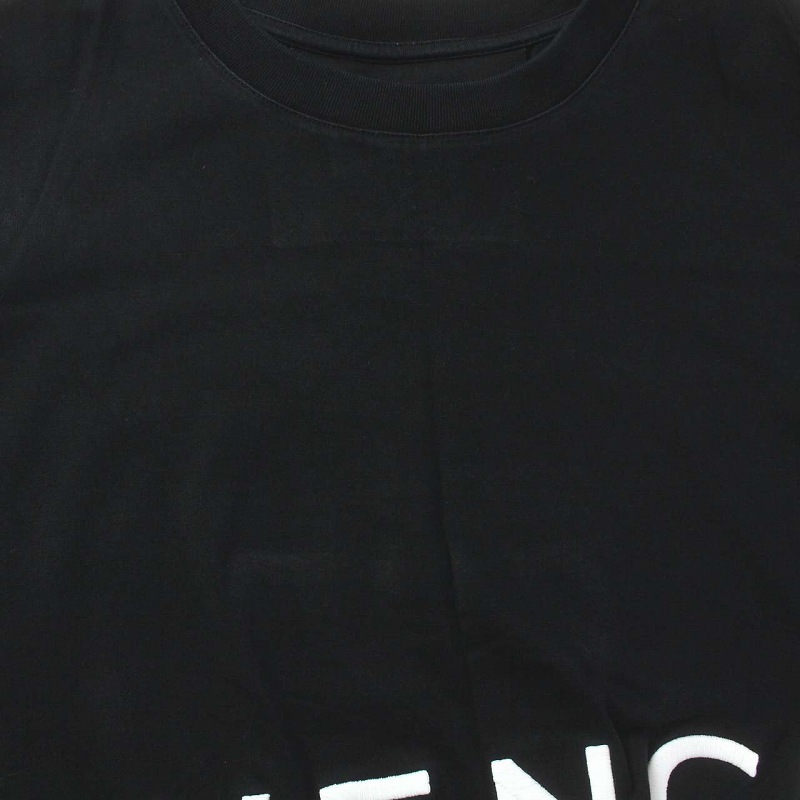 ジバンシィ GIVENCHY 21AW Tシャツ カットソー 半袖 クルーネック 4G ロゴ 刺繍 M 黒 ブラック /XZ ■GY18 メンズ_画像8