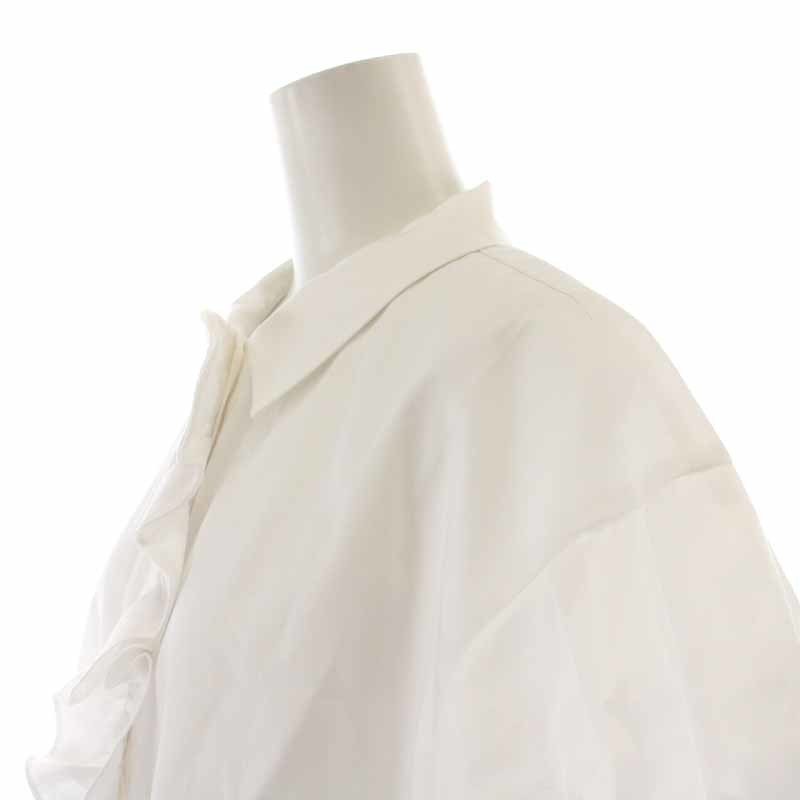  Yohko коричневый nYOKO CHAN 2021 блуза рубашка оборка короткий рукав 40 L белый белый /YI36 женский 
