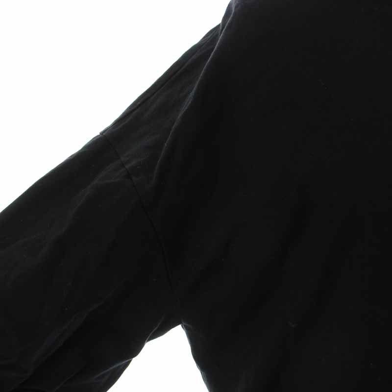 エブール ebure 18SS ハイゲージコットンバルーンスリーブビラウスTシャツ カットソー 五分袖 38 M 黒 ブラック /YI40 レディース_画像5