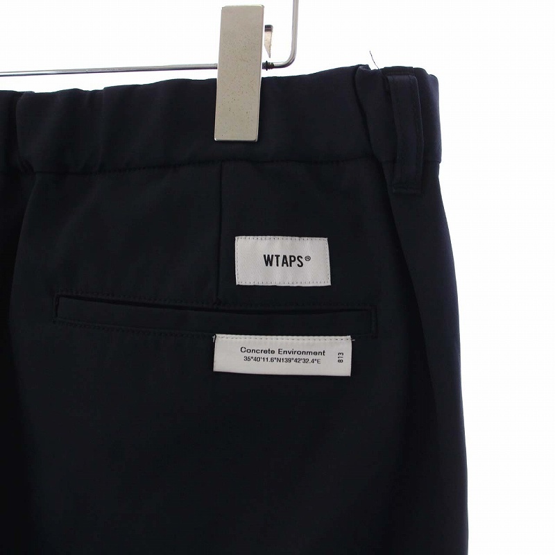 ダブルタップス WTAPS 23SS TROUSERS POLY. TWILL. DOT SIGHT ワイドパンツ スラックス イージー 04 XL 紺 ネイビー 231TQDT-PTM02_画像6