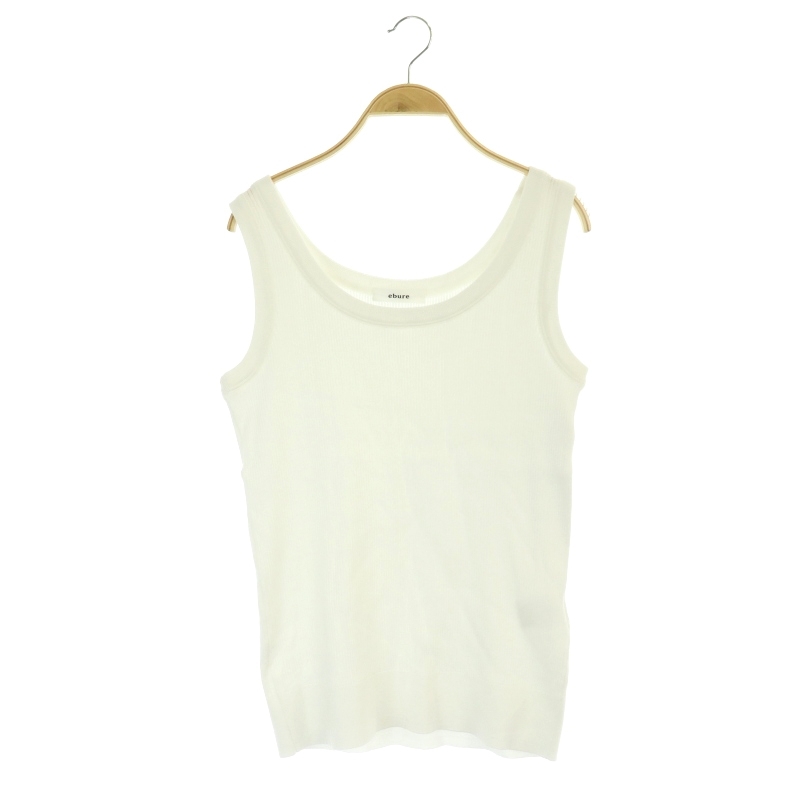 eb-ruebure 23SS 18G clear RIB knitted tank top cut and sewn no sleeve rib cotton white white /NR #OS #SH lady's 