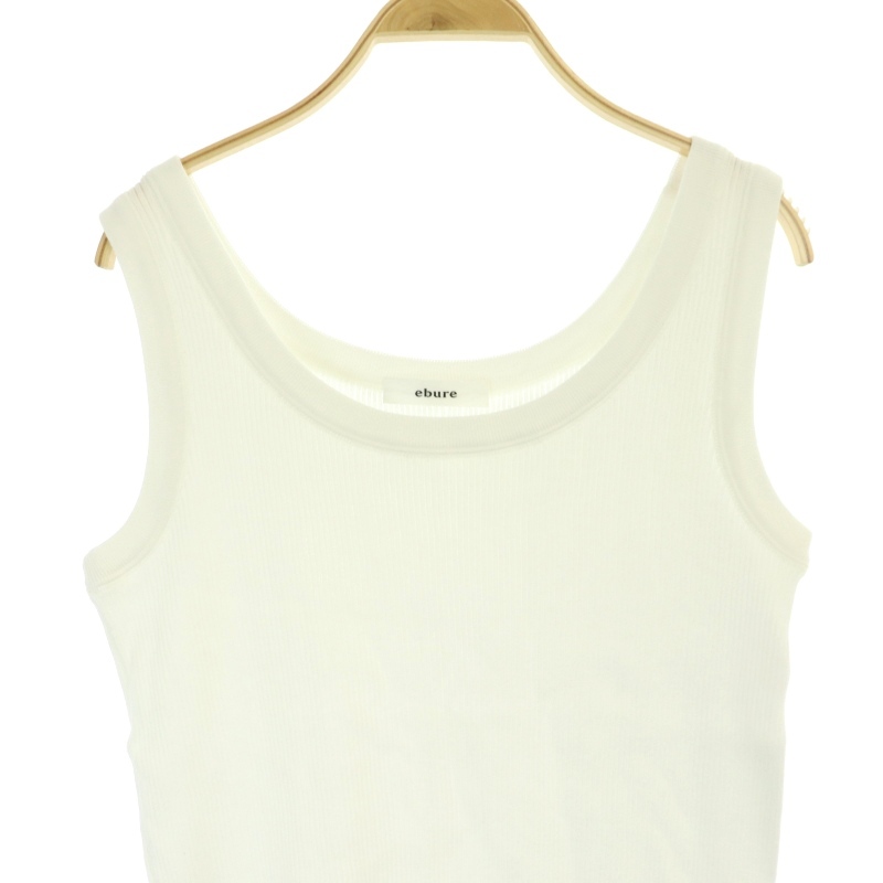 eb-ruebure 23SS 18G clear RIB knitted tank top cut and sewn no sleeve rib cotton white white /NR #OS #SH lady's 