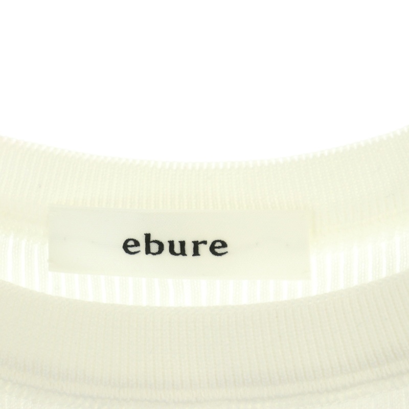 エブール ebure 23SS 18GクリアRIB ニットタンクトップ カットソー ノースリーブ リブ コットン 白 ホワイト /NR ■OS ■SH レディース_画像3