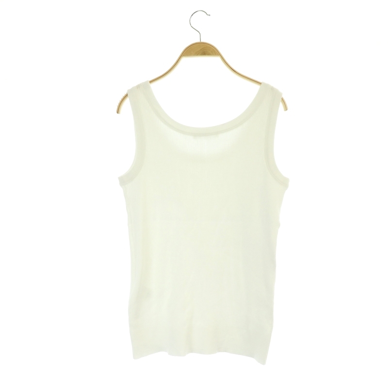 eb-ruebure 23SS 18G clear RIB knitted tank top cut and sewn no sleeve rib cotton white white /NR #OS #SH lady's 