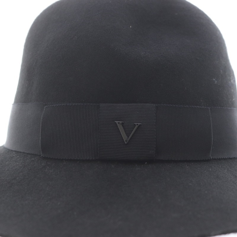 ザヴァージニア The Virgnia フェルトハット つば広 帽子リボン ロゴ ウール 900 黒 ブラック 8103613 ■OF /SI17 レディースの画像7