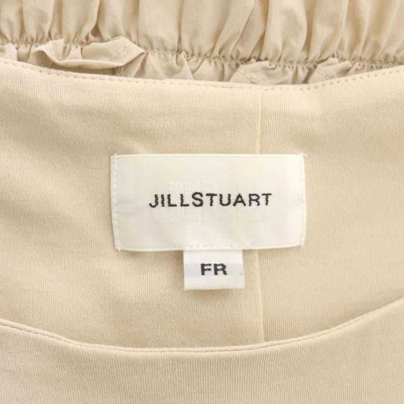 ジルバイジルスチュアート JILL by JILLSTUART タフタティアードTワンピース ミモレ丈 ロング フレンチスリーブ FR ベージュ /DO ■OS レデ_画像3