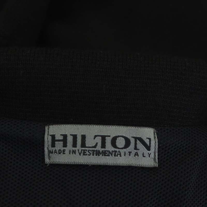 ヒルトン HILTON ジップアップジャケット ニットジャケット M 黒 ブラック /HS ■OS メンズ_画像3