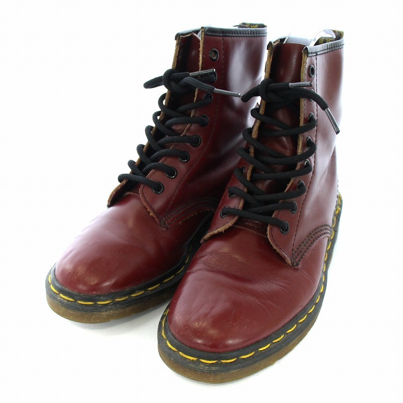 ドクターマーチン DR.MARTENS 8ホール ショートブーツ レースアップ レザー 22.5cm 赤 レッド 1460 /TK レディース_画像2