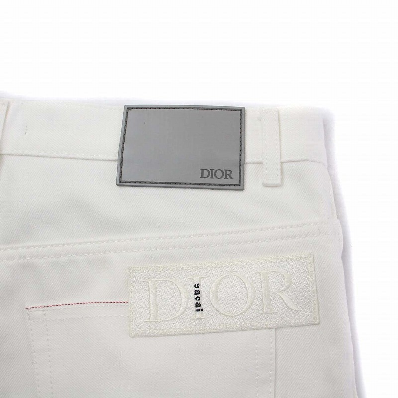  Dior Homme Dior HOMME sacai 21AW SLIM 17 REGULAR strut Denim pants jeans button fly W31 white 213D007AY508