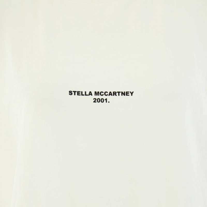 ステラマッカートニー STELLA McCARTNEY Ｔシャツ カットソー クルーネック 半袖 ロゴプリント 38 M 白 ホワイト 黒 ■GY19 レディース_画像5