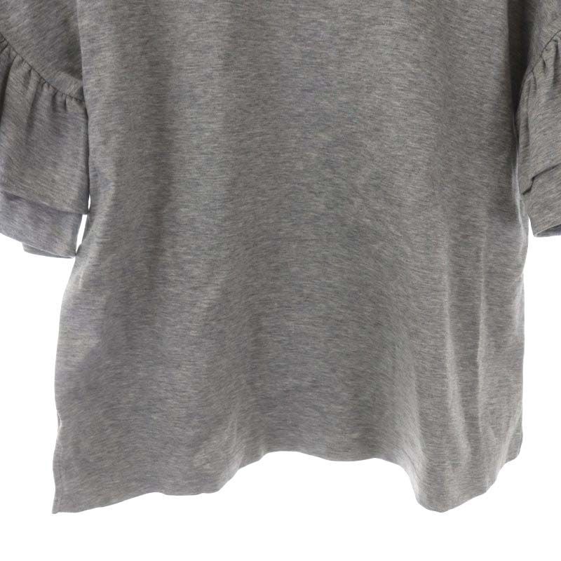 エムプルミエ M-Premier クチュール COUTURE フリルスリーブ Tシャツ カットソー 半袖 36 グレー /DF ■OS レディース_画像5