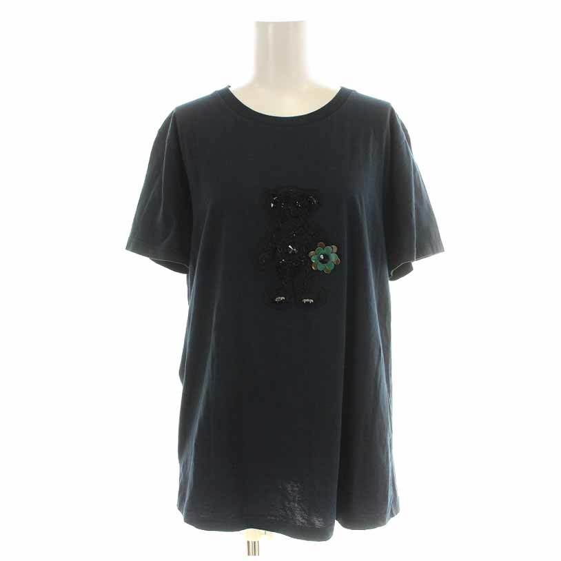 プラダ PRADA 2007年製 Tシャツ カットソー くま クマ 熊 半袖 XL 紺 ネイビー /YI8 メンズ_画像1