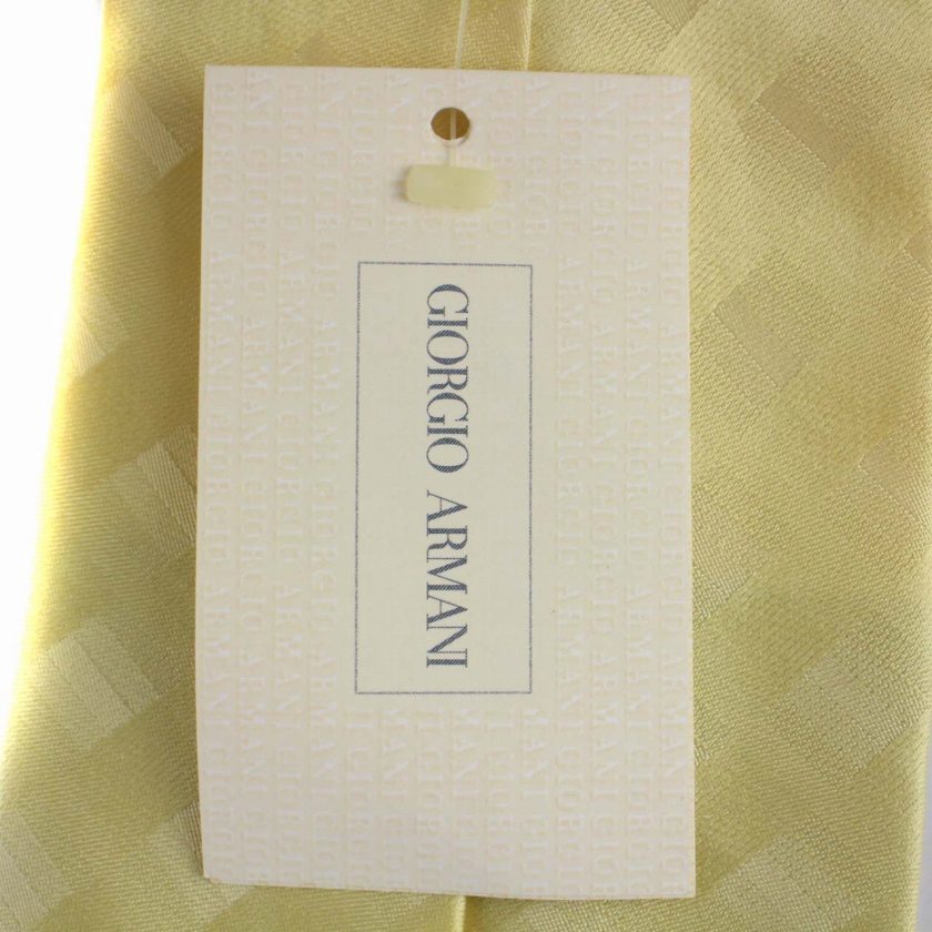 ジョルジオアルマーニ GIORGIO ARMANI ネクタイ 総柄 シルク イタリア製 黄 イエロー /BM ■GY11 メンズ_画像3