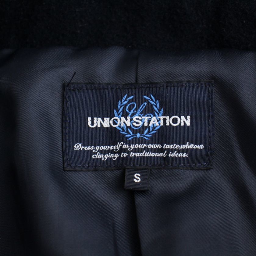ユニオンステーション UNION STATION スムースメルトンフーデッドショールジャケット S 紺 ネイビー M0884FJM02 /BM メンズ_画像3